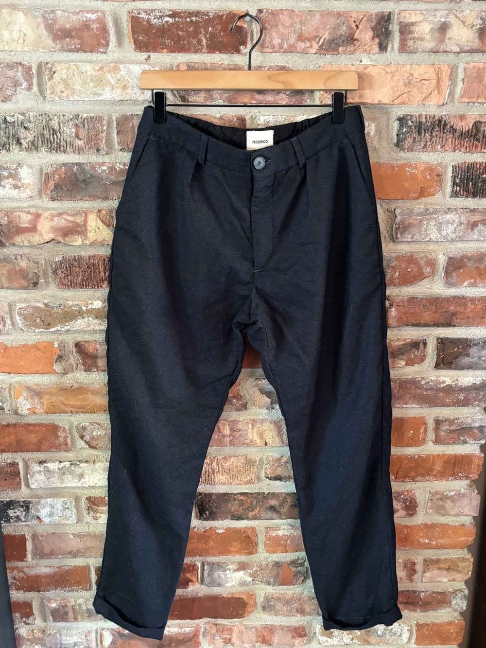 Noyoco Black 100% Wool Trouser Pants, M